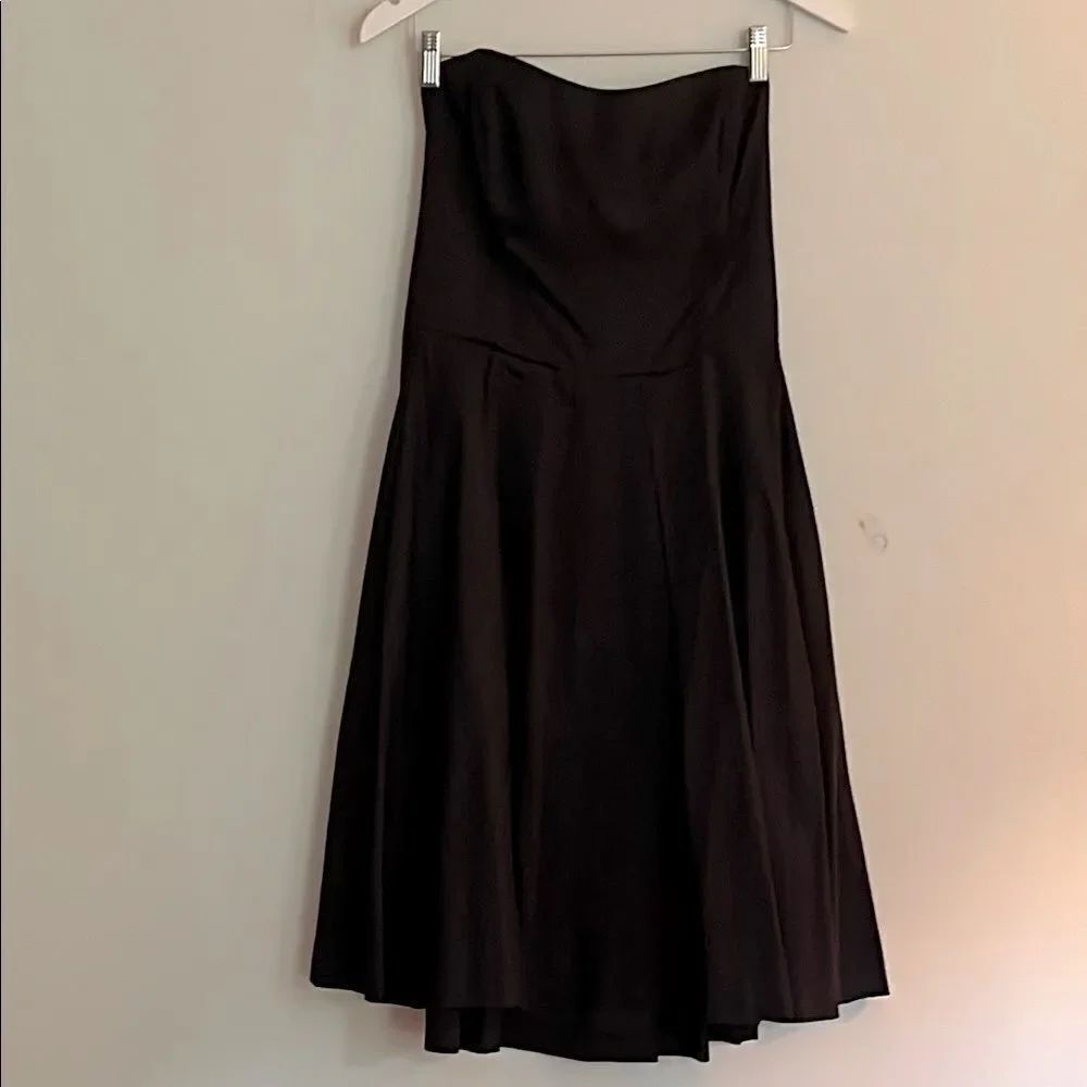 French Connection Black Strapless Corset Pleated Cocktail Party Dress size 10
